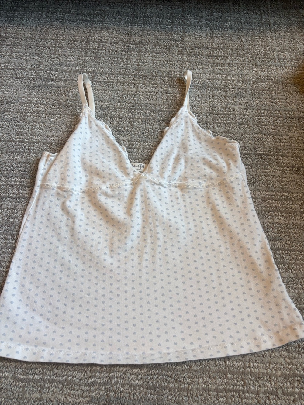 Brandy Melville White Cami with Subtle Gray Tag Detail